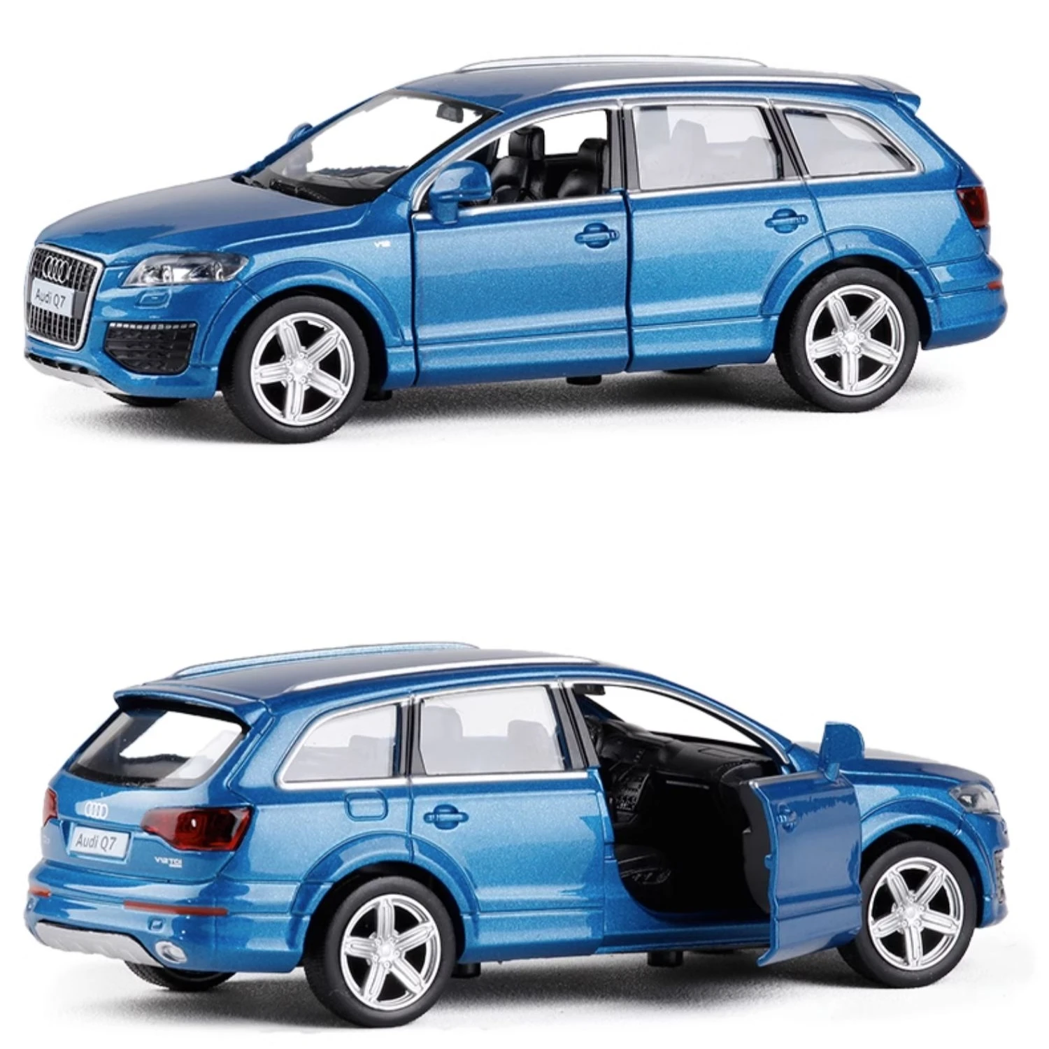 1/36 Audi Q7 V12 Toy Car Model For Children RMZ CiTY SUV Sport Diecast Alloy Vehicle Miniature Pull Back Collection Gift for Boy