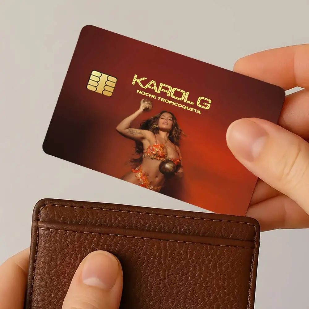 Singer K-Karol G Credit Card Stickers Skin for Bank Debit Decorative Protection 4PCS Anti-scratch Waterproof