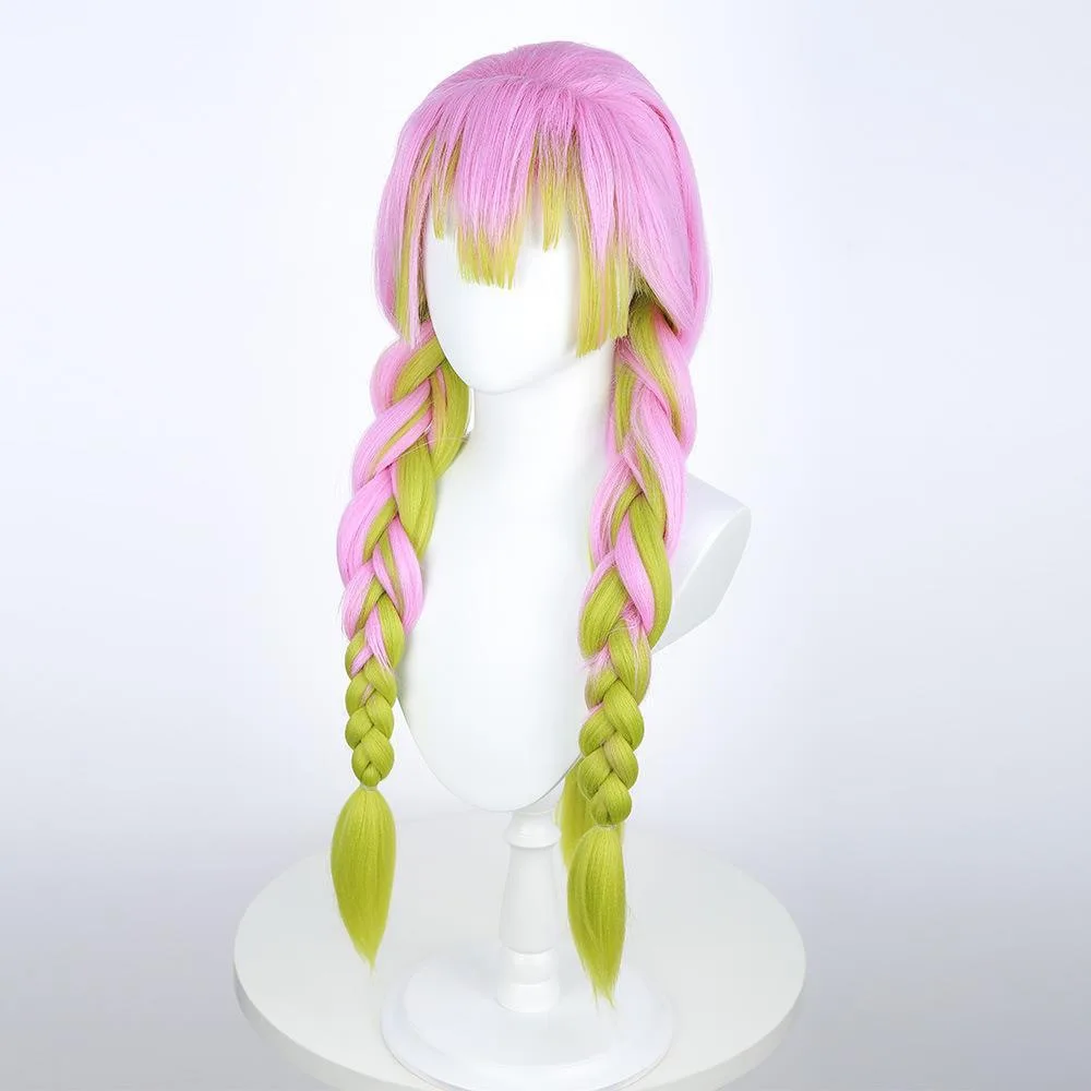 Peluca de Cosplay de cristal de miel con patilla de glicerina estilo de sujeción de tigre doble, pelo trenzado grueso de cambio Gradual