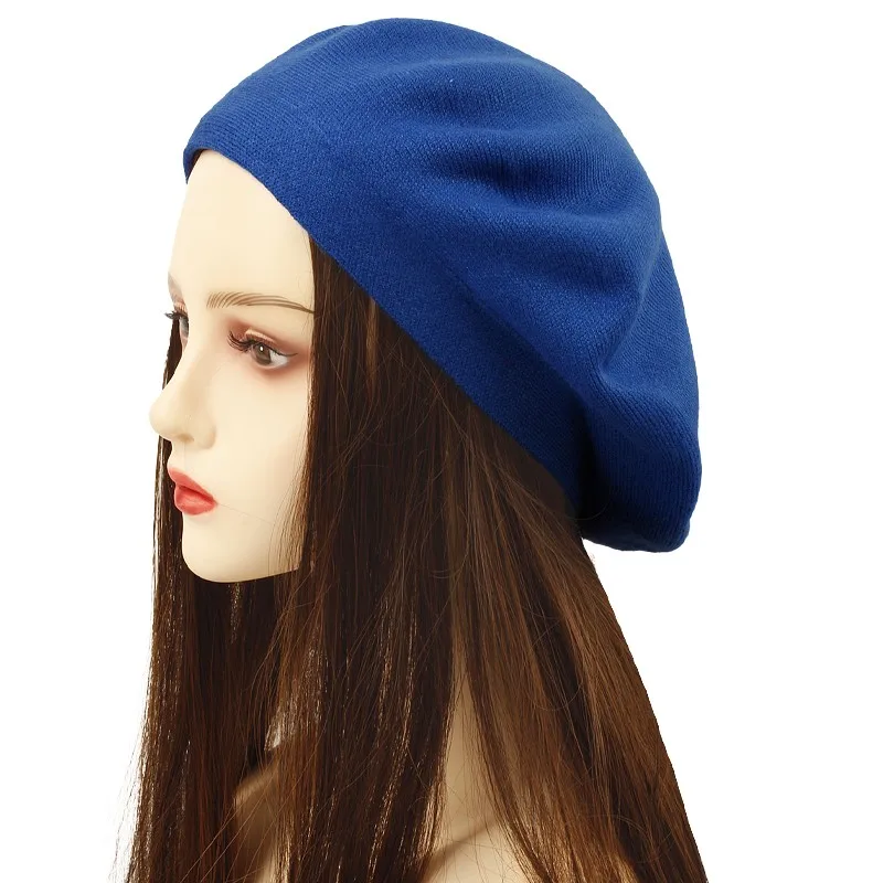 Elegant Berets Cap For Women French Artist Warm Woolen Winter Beanie Hat Vintage Beret Cashmere Hat Polka Dots Wool Cap