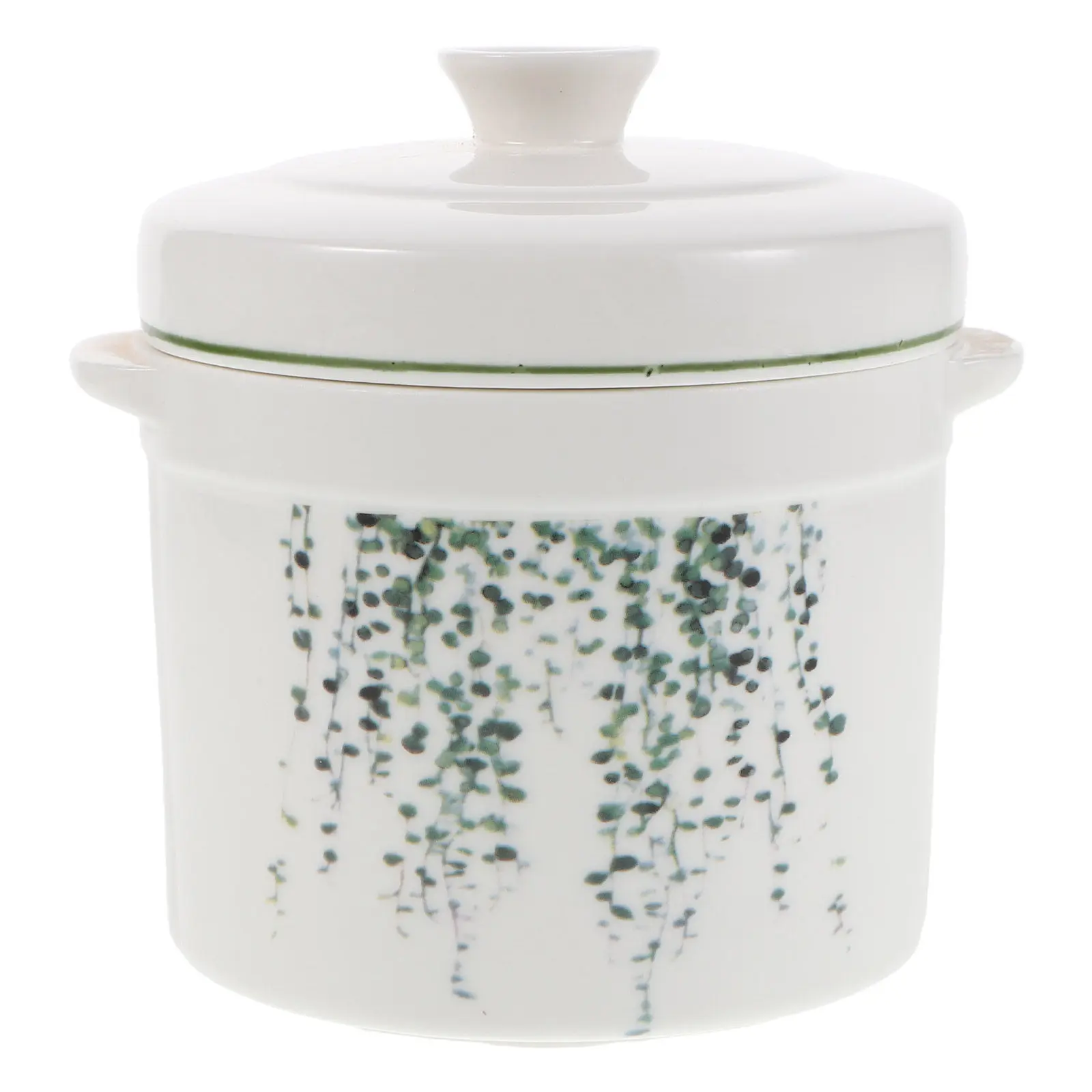 Olla de Cerámica para Guisos con Doble Tapa, Fácil de Transportar, Resistente al Calor, Tazón de Porcelana de 450 ml para Sopa, Olla para Huevos al Vapor, Recipiente para Guisos de Nido de Pájaro