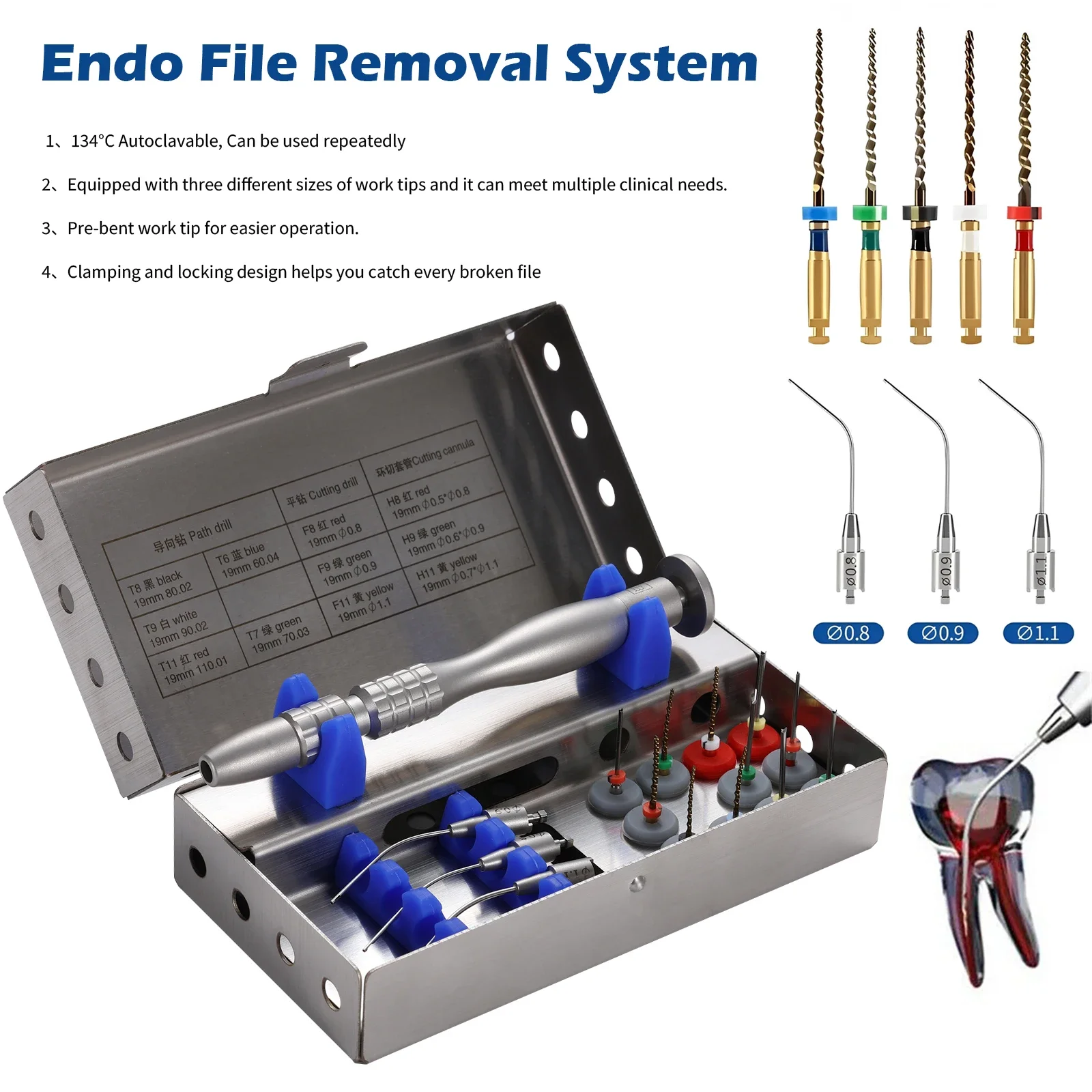 

Набор для удаления сломанных эндодонтических файлов: система для извлечения файлов из корневых каналов для стоматологических клиник