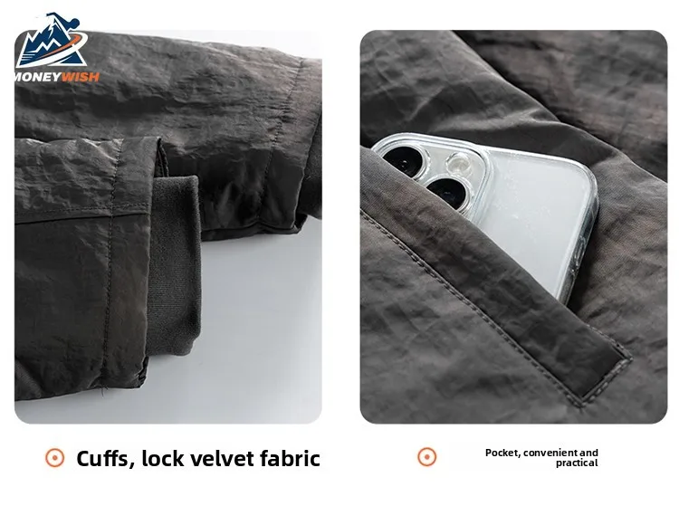 MONEYWISH أسفل سترة 2025 جديد ريترو متعدد الاستخدامات سميكة مكافحة الباردة الدافئة الصوف طوق معطف في الهواء الطلق الشتاء الرجال سستة أسفل معطف #6