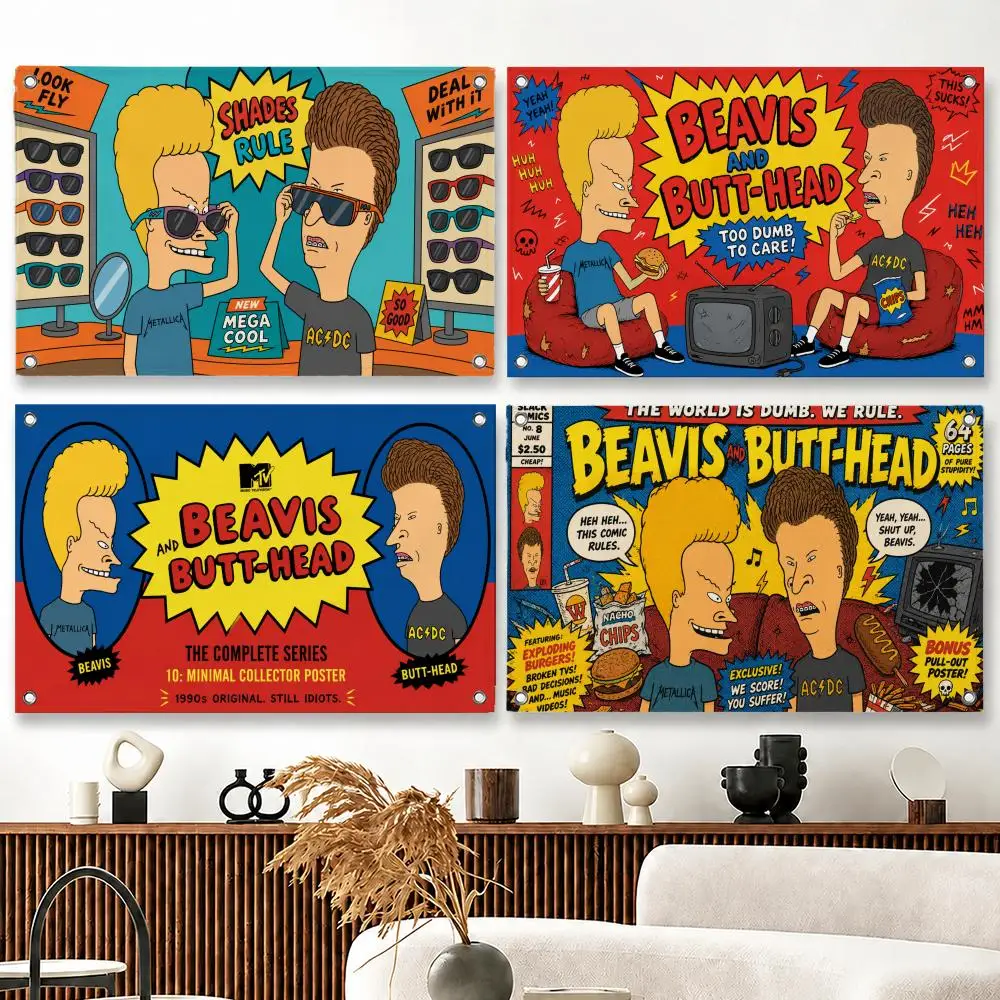 Animation Beavis and Butt-Head Flags flag Suitable For Party Club Outdoor Interior Wall Decoration Banner Fans Gift