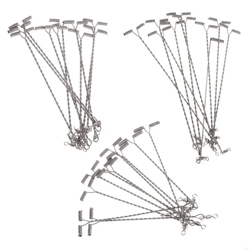 

Y08C Fishing Wire Arm10pcs with for T Shaped Stainless Steel 9/12/15cm Rig Tackle for Outdoor Traveling Camping Go Fis