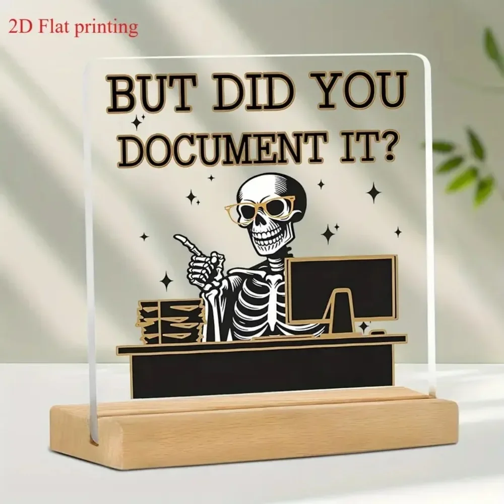 2D، ولكن هل تسجيل ذلك؟ "ديكور مكان العمل، شعار جمجمة ملتوي، هدية شكرًا لك (عيد الميلاد، الهالوين)، هدية زميل #1