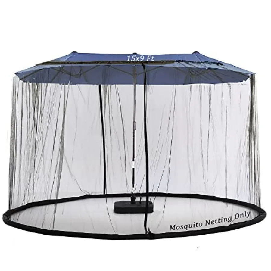 

15Feet Mosquito Netting for Patio Umbrella Double Sided Patio Umbrella Canopy Netting and10X10 Feet Gazebo (Does Not Contain Ga