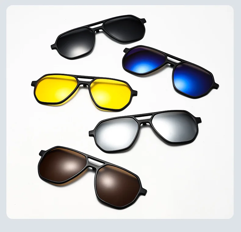 VCKA Sport-Myopie-Sonnenbrille mit großem Rahmen, 2025, 6-in-1, polarisiert, verschreibungspflichtig, magnetischer Clip, für Herren und Damen, Brillen – 0,5 bis -6,0 – Detail 7