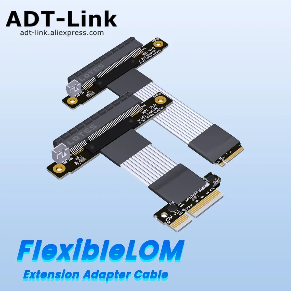 ADT-Link HPE FlexibleLOM FLR Network Card To M.2 NVMe PCIEx4 Adapter Extension Cable Inclub K28M1 K48S1 Customizable expertise