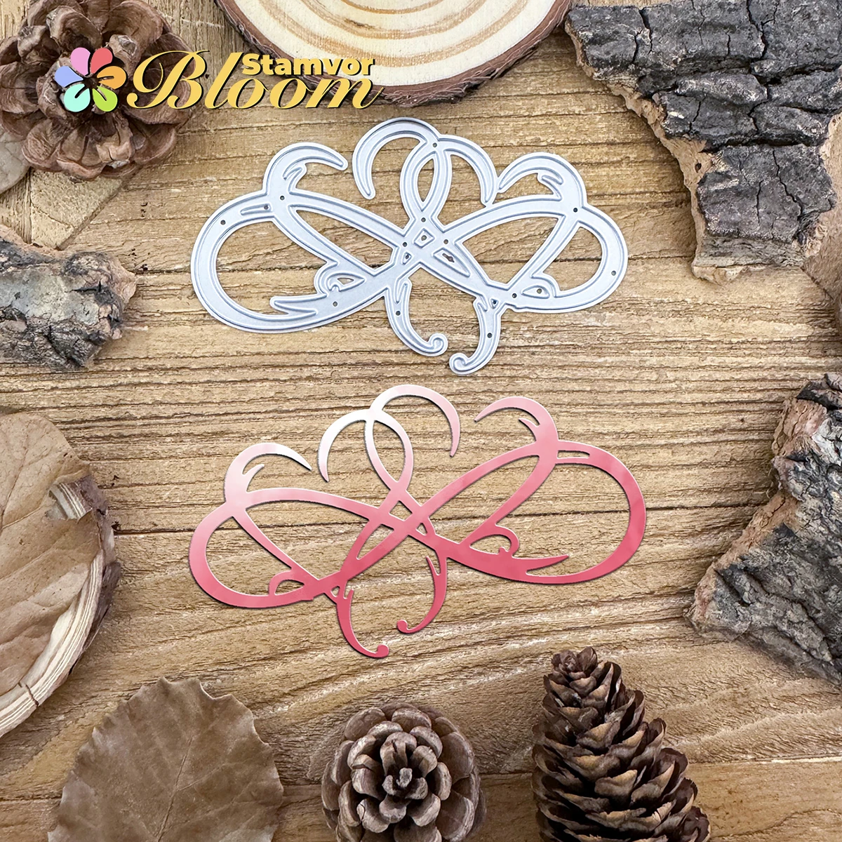 Original Double Hears Together Beautiful Loves Valentinstag Metall-Stanzformen für Scrapbooking, dekorative Prägung