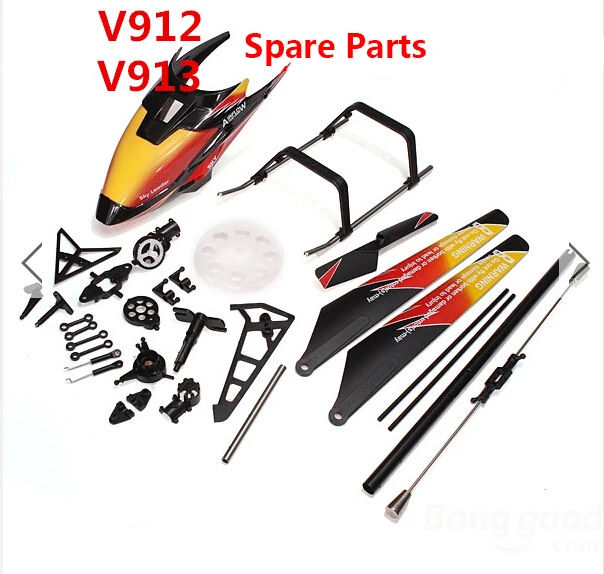 WLtoys Helicopter V912 / V913 Spare Parts Main Blade Langing Gear Head Cover Balance Bar Tail Blade Main Gear Tail Pipe Etc.