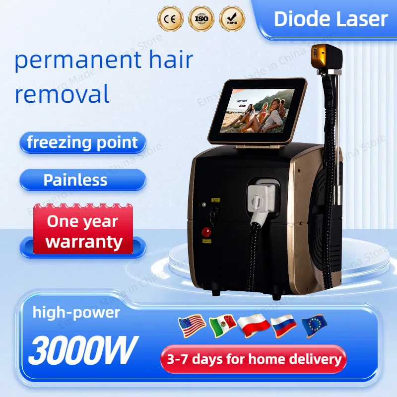 Professional Ice Titanium Painless 808 Diode Laser Hair Removal Machine ICE Platinum Hair Removal Laser Remove Hair Device