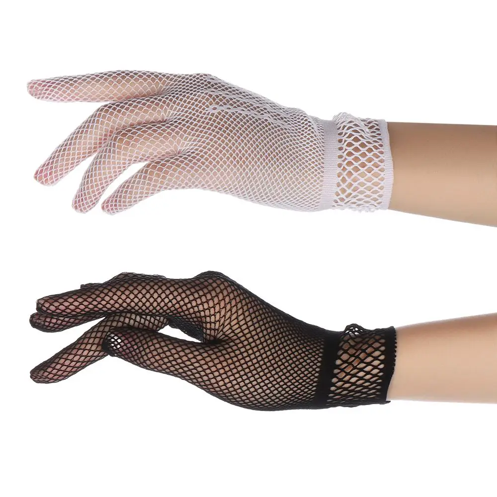 Classics Women Mesh Fishnet Gloves Summer Uv-proof Driving Gloves Nylon Mesh Solid Thin Summer Women Gloves Mitten Gloves Ladies