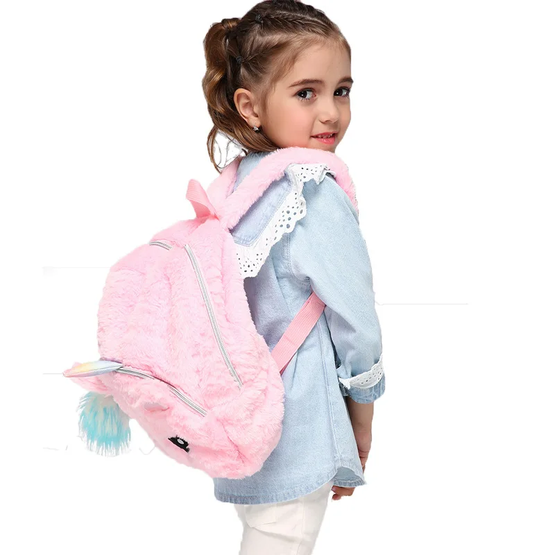 Cute Cartoon Unicorn Kids Girl Backpack Fashion Plush Backpack Kindergarten Primary Student Backpack School Bookbag