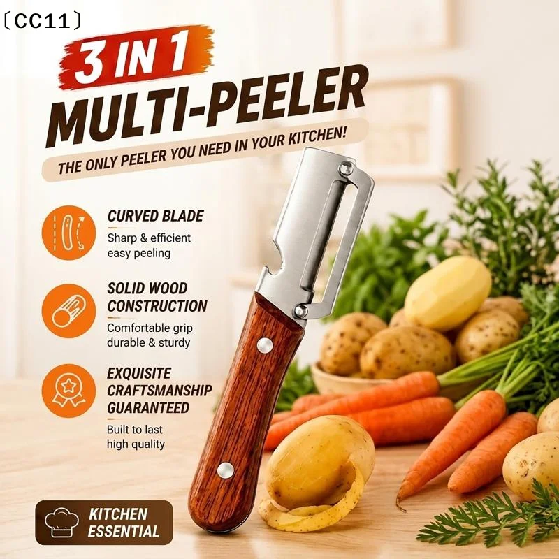 Stainless Steel Vegetable Peeler With Wood Handle Sharp Blade Ideal For Kitchen Fruit Vegetable Peeling Cooking〔CC11〕