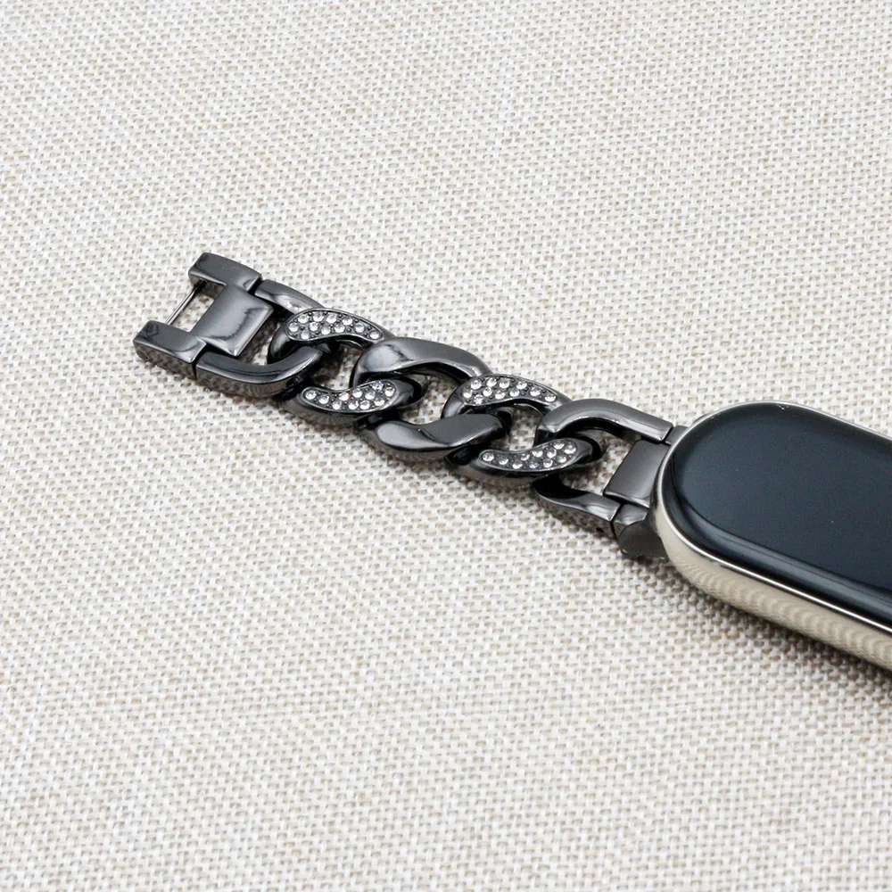 Bling Chain Strap for Xiaomi Smart Band 9/ Mi Band 8 Bracelet Wristband for Women Watchband Adjustable Armband Replacement