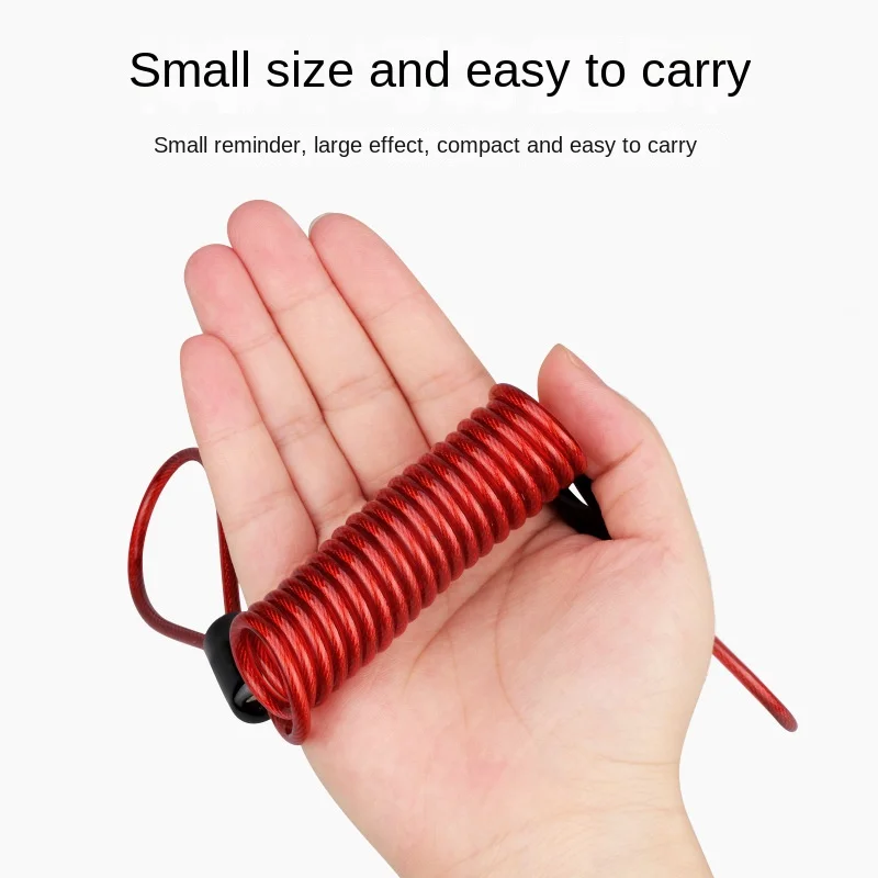 Anti-Theft Motocicleta Roda Disco Lock, Alarme de freio, Saco e Lembrete Primavera Cabo, Moto Bloqueio de Segurança, 1,2 m, 1Pc