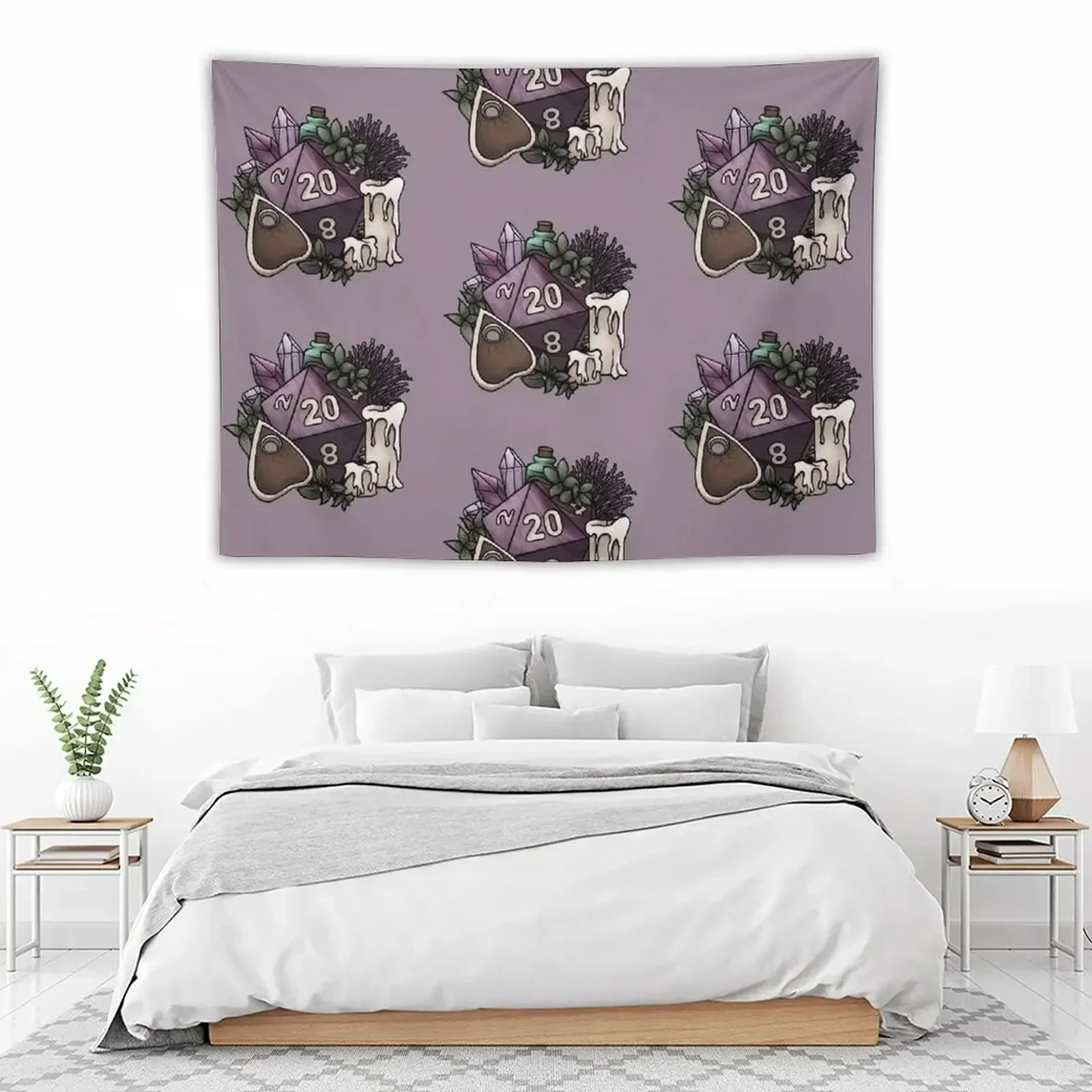 

Witchy D20 Tabletop RPG Gaming Dice Tapestry Bedroom Decor Aesthetic Wall Hangings Decoration Decor Home Tapestry