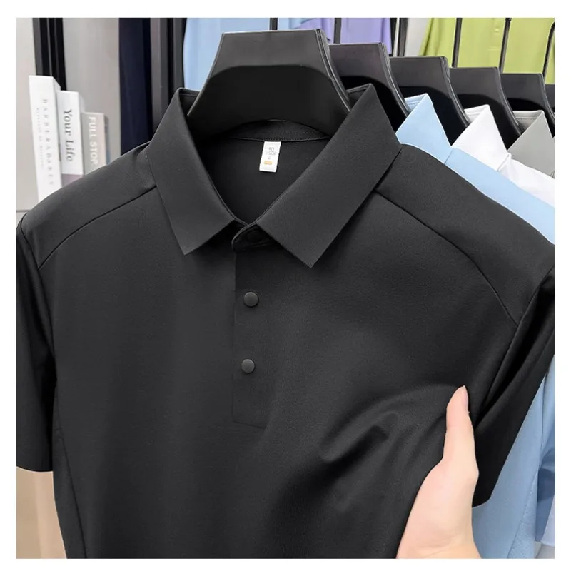 

Mens T Shirts For Men Polo Shirt Soft Stretch Seamless Technology Comfort Fit Casual Wear Modern Style Essential