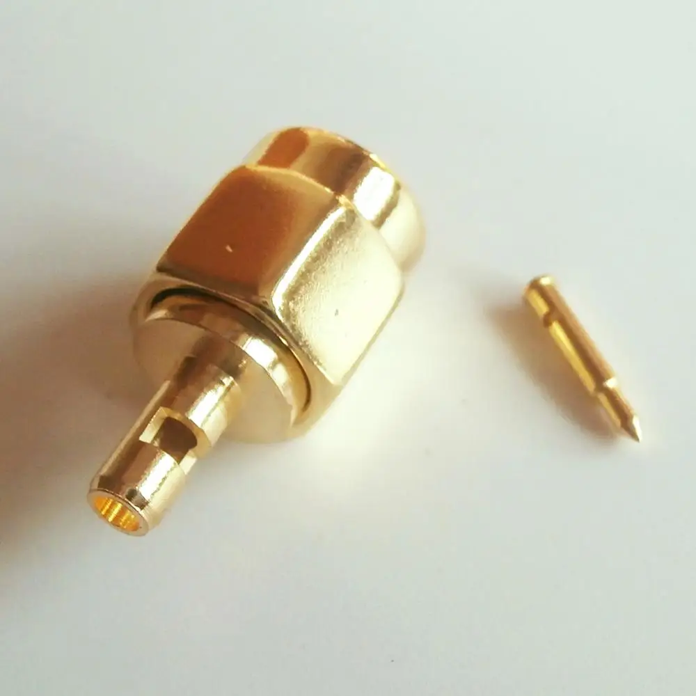

1X Pcs Connector SMA Male plug Window Solder for RG178 RG196 Cable Coax Brass GOLD Plated Straight RF Adapters