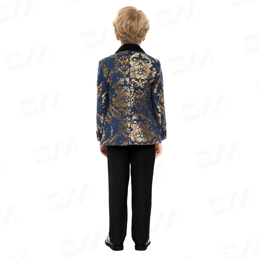 Boys Costume Suit Children Wedding Suit For Boys Black Floral Blazer Kids Prom Suits Formal Clothes Boy's Evening Dresses