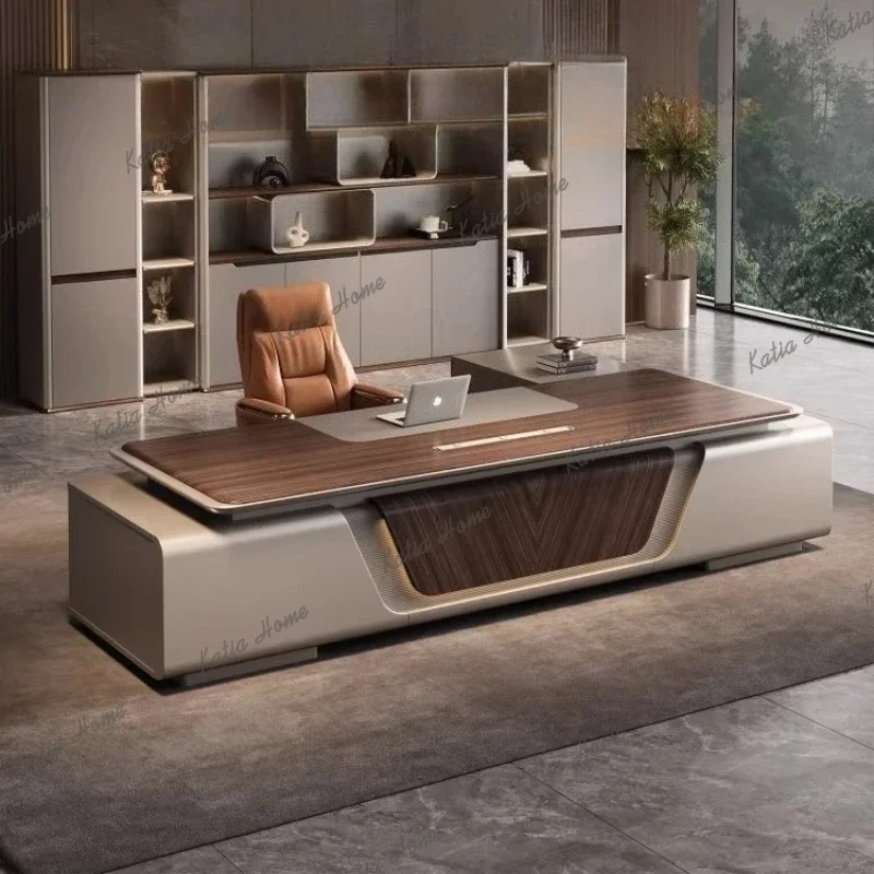 PG Multi-functional design Boss CEO Desk High end modern luxury Computer desk office table escritorios de computadora furniture