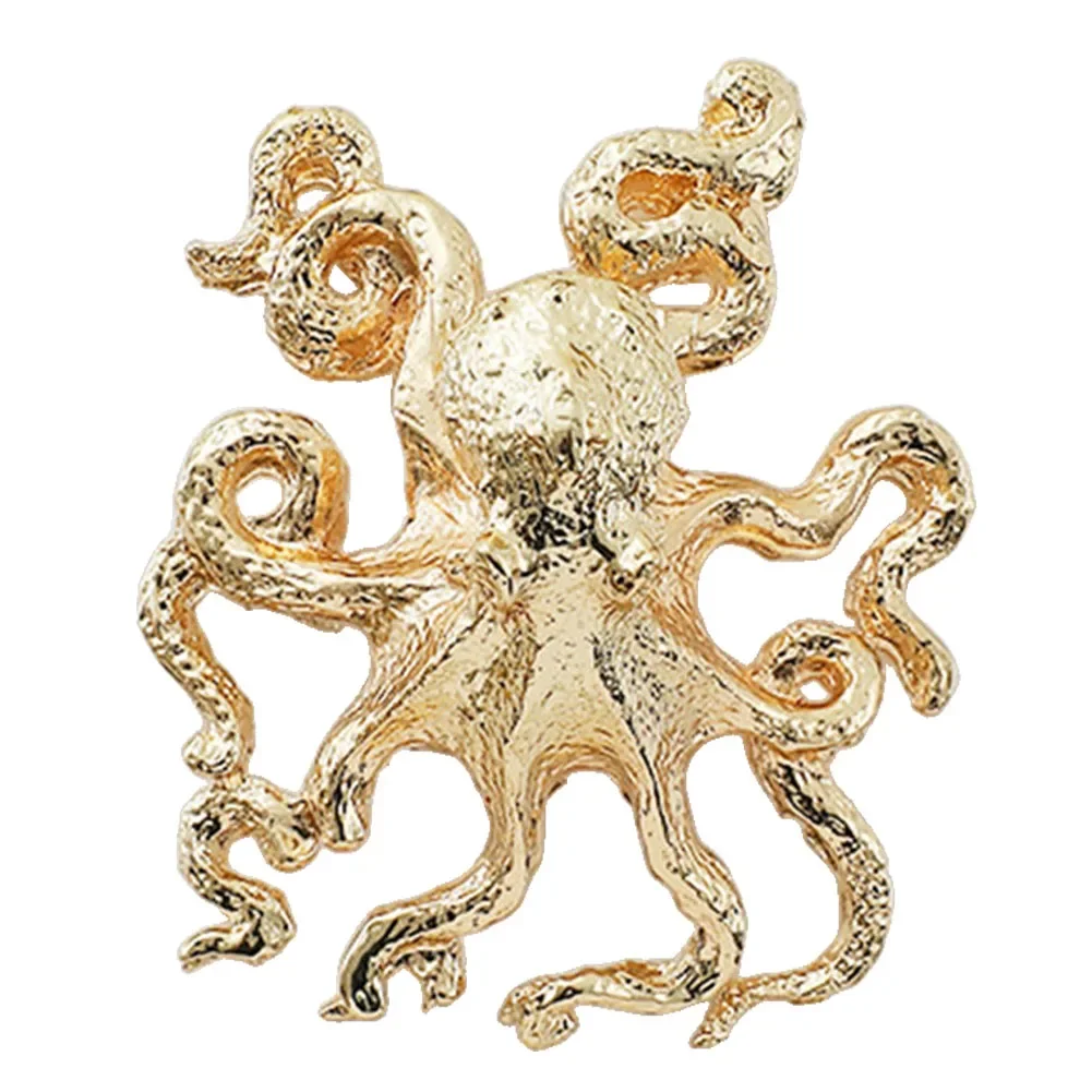 1pc Brass Octopus Drawer Pulls Wardrobe Brass Single Hole Handle Kitchen Cabinet Handles Craft Home Decoration