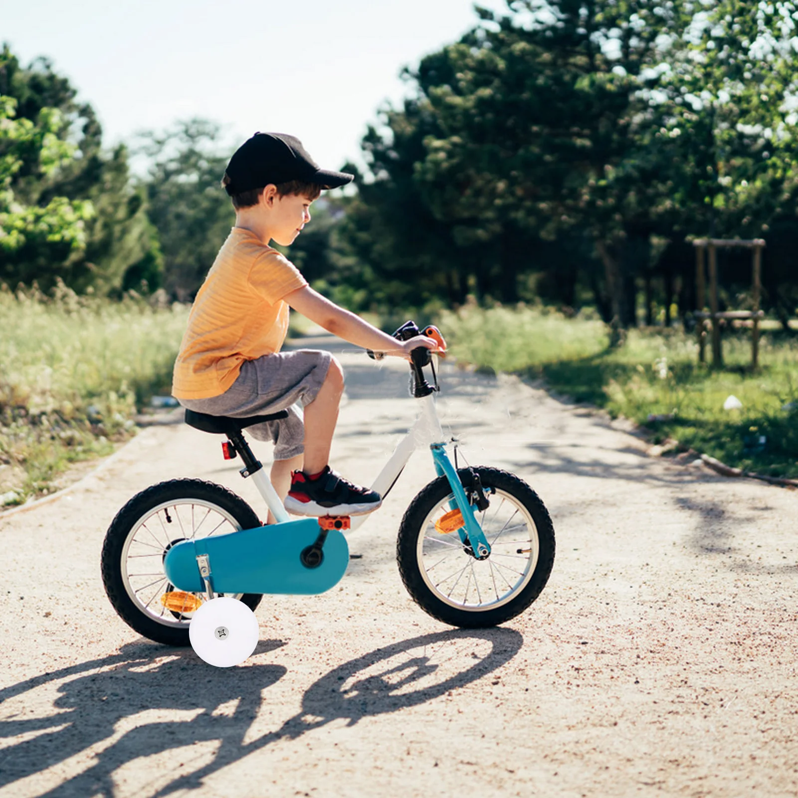 

2pcs White Auxiliary Wheels Kids Bike Stabilizers Plastic Training Wheels Reinforced for Balance Stable Kids
