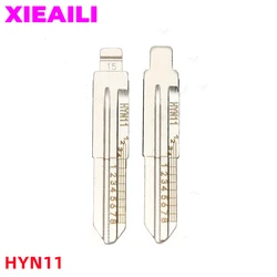 XIEAILI 5Pcs NO.15 HYN11 Engraved Line Key Blade Scale Shearing Teeth Uncut Key Blade For Hyundai Elantra For Kia Cerato S303