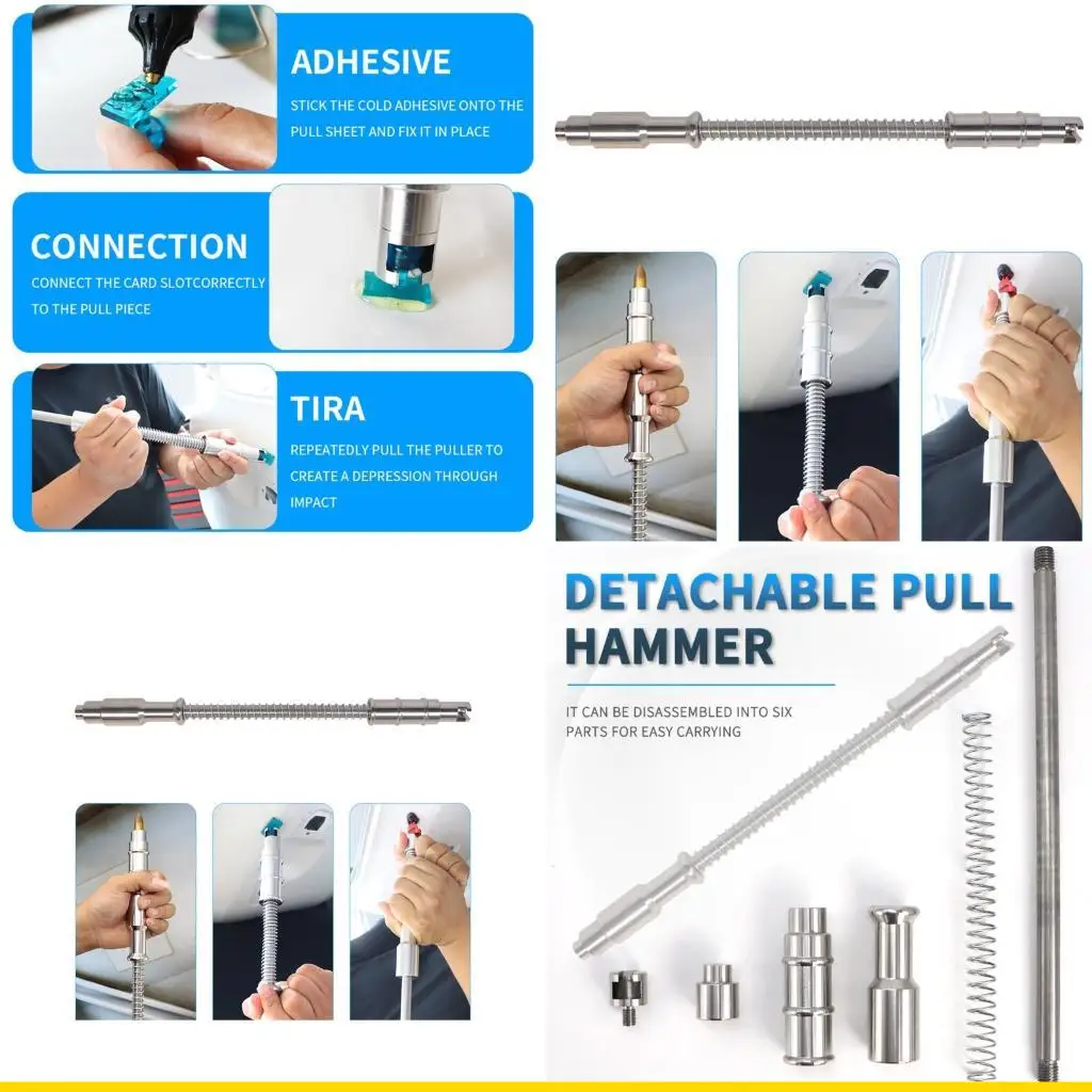 

SZCH Detachable Dents Repair Tool Stainless Spring Loaded Hammer Pit Remover