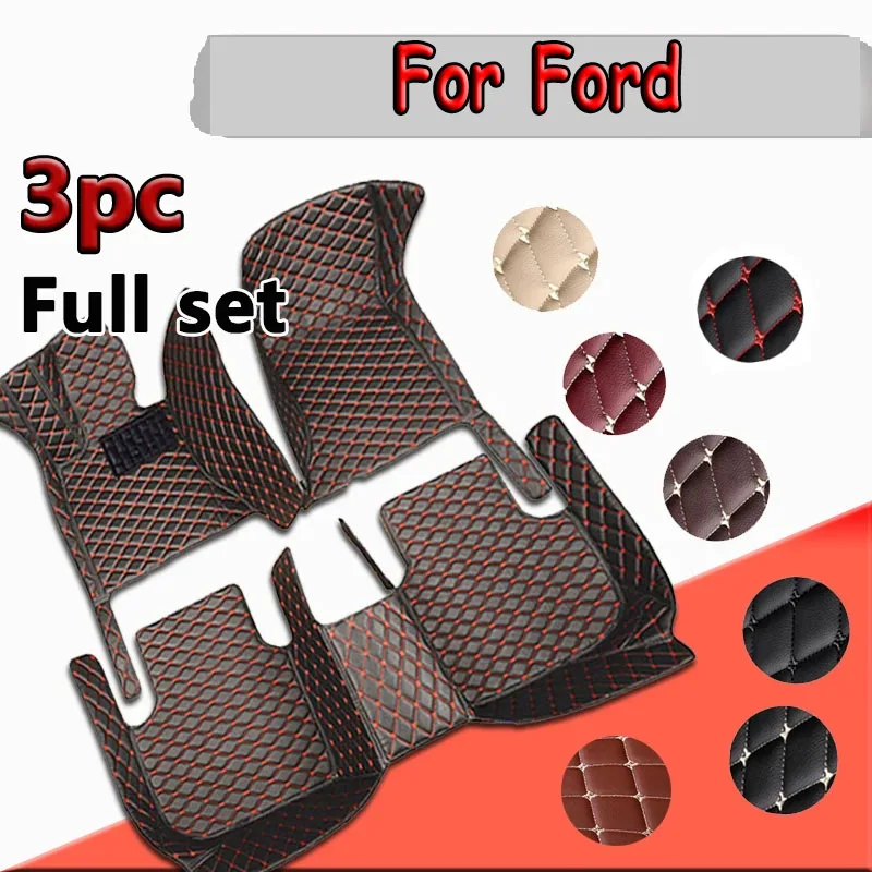 

Leather Car Floor Mats For Ford Ranger Mustang Ecosport F-150 Fiesta Territory Escape Edge Explorer C-Max S-Max Car Accessories