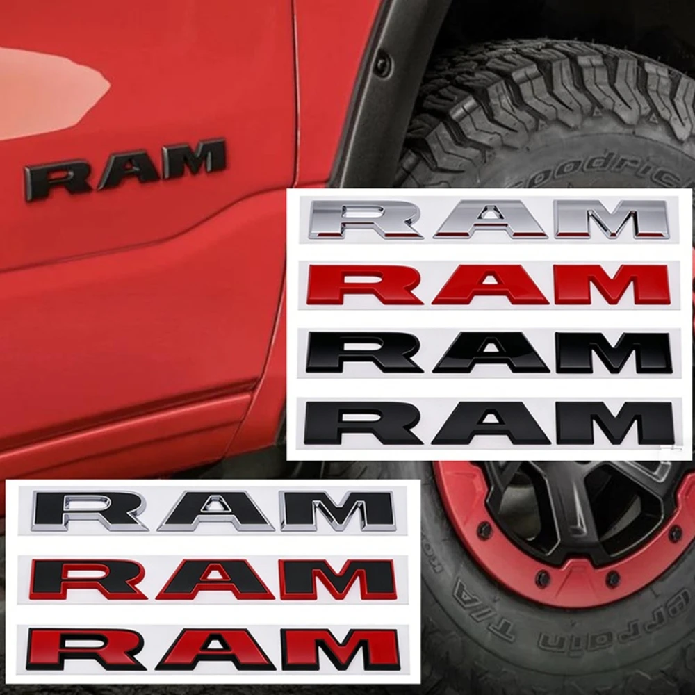 Emblema Adesivo ABS para Porta-Malas Traseiro de Carro 28.2x3.3cm, Decalques de Logotipo para Dodge RAM 1500 2500 3500 Caravan Charger Dakota