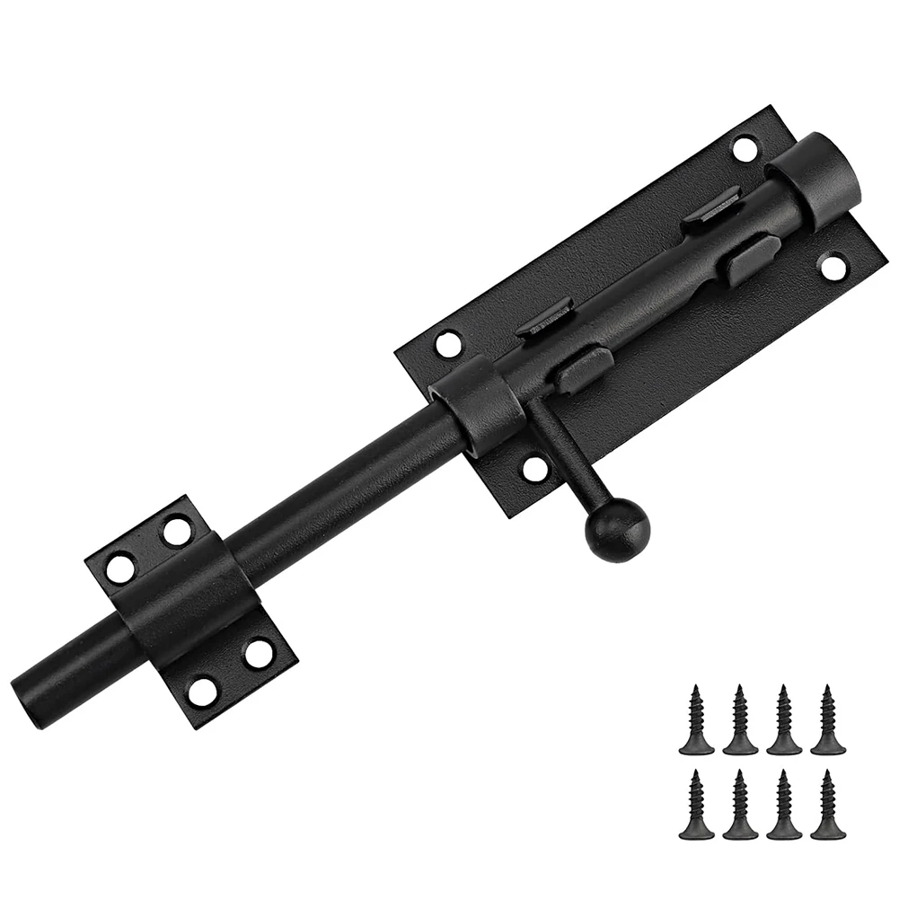 

1 шт. черный дверной замок из алюминиевого сплава, раздвижная защелка для внутренних и наружных дверей, окон и заборов