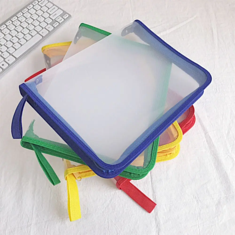 Office Stationery Textbook Storage Bags Zipper Pocket Paper Organizer Zipper Storage Bag File Bag Folders Test Paper Folder