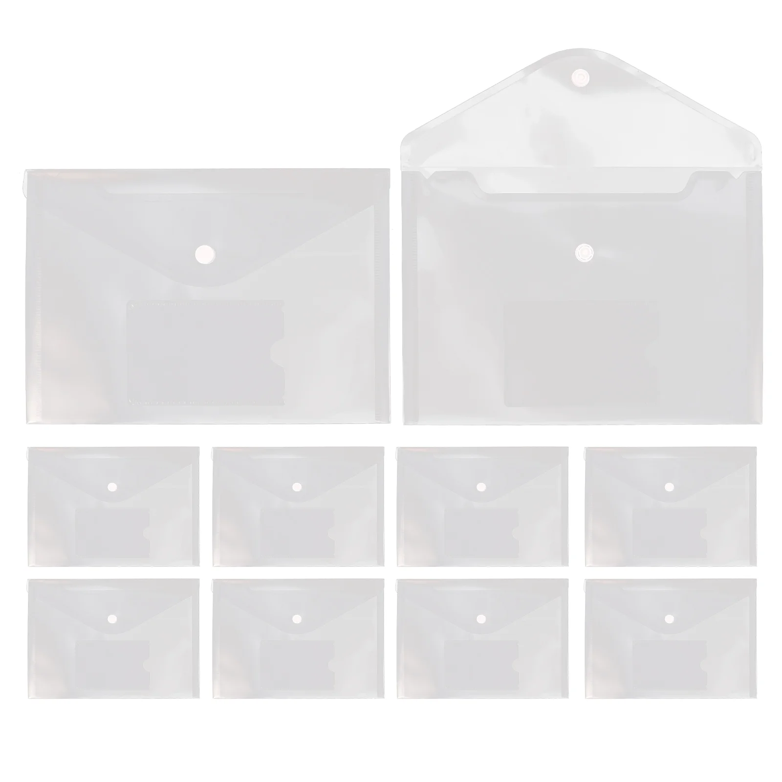 

12 Pcs Organizer Button File Bag Office Envelopes Transparent Document Holder Pp Folder