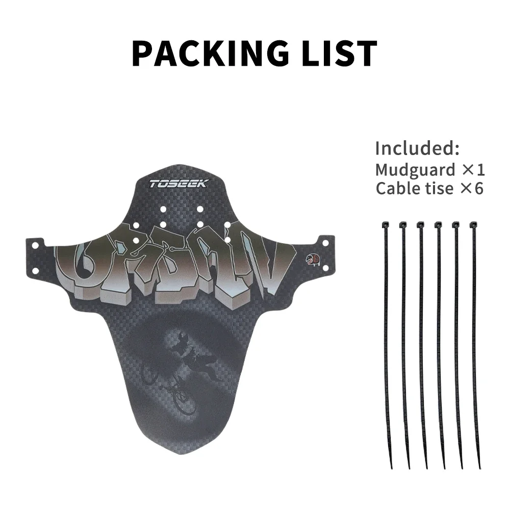 TOSEEK Bicycle Fenders Bike Mudguard Fiber Plastic Front Rear MTB Mountain Bike Wings Mud Guard Cycling Accessories PP Material