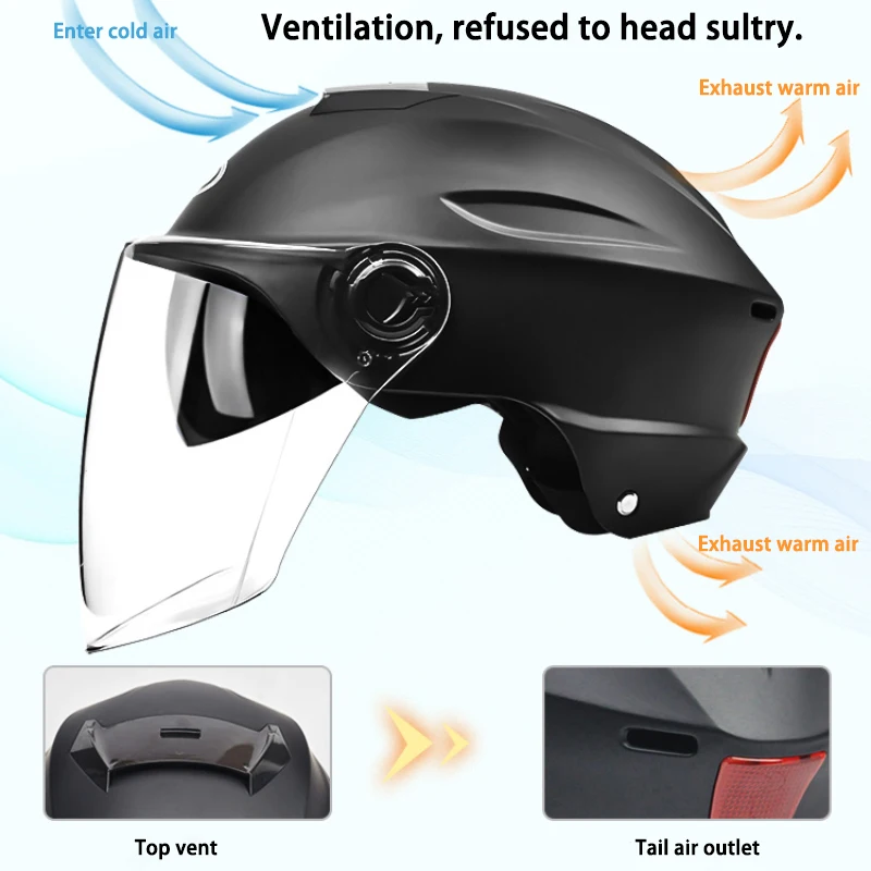 AD New Summer Motorcycle Helmet for Men Women Electric Vehicles MOTO Bike Half Helmet Approved Safety Cap Free Shipping