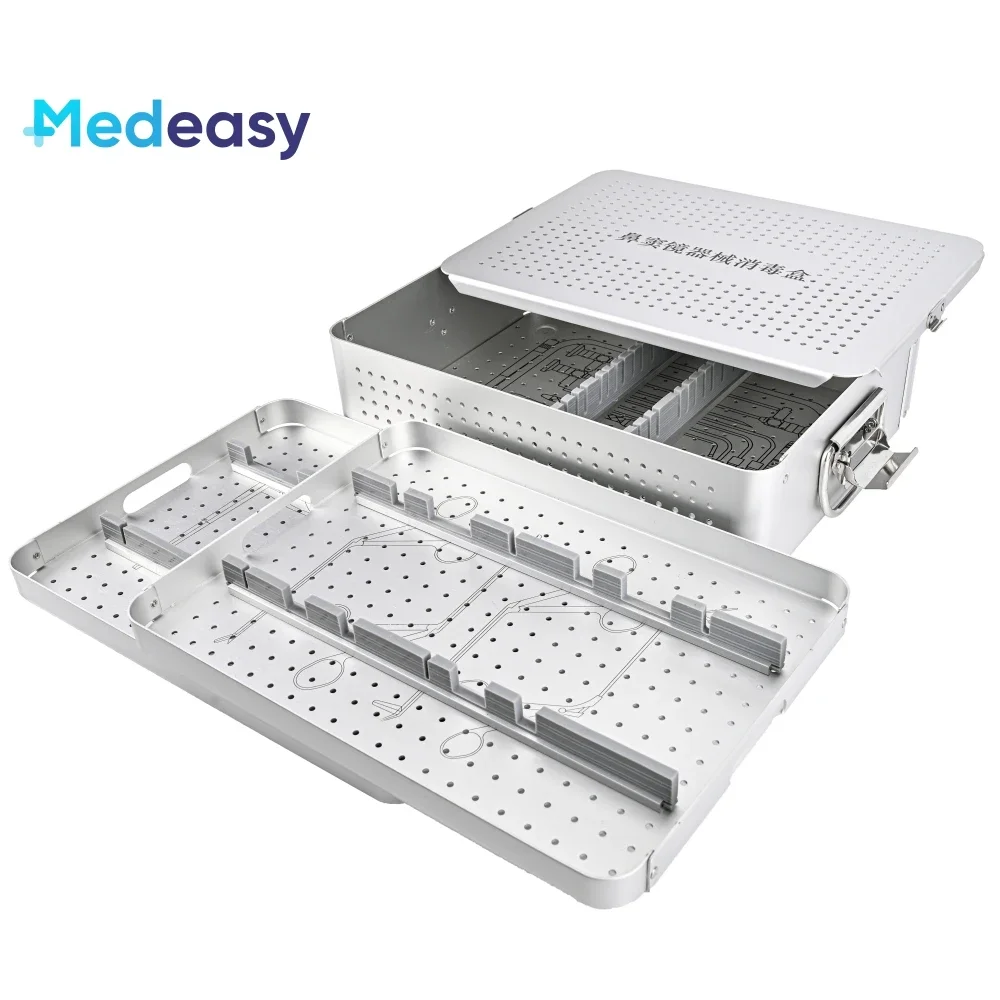 Sinus Endoscoop Instrument Sterilisatie Box, Aluminium Medische Sterilisatie Box