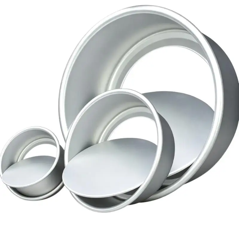 1Pcs Aluminum Alloy Round Cake Pan Set With Removable Bottom Perfect For Home Baking Birthday Cake Making