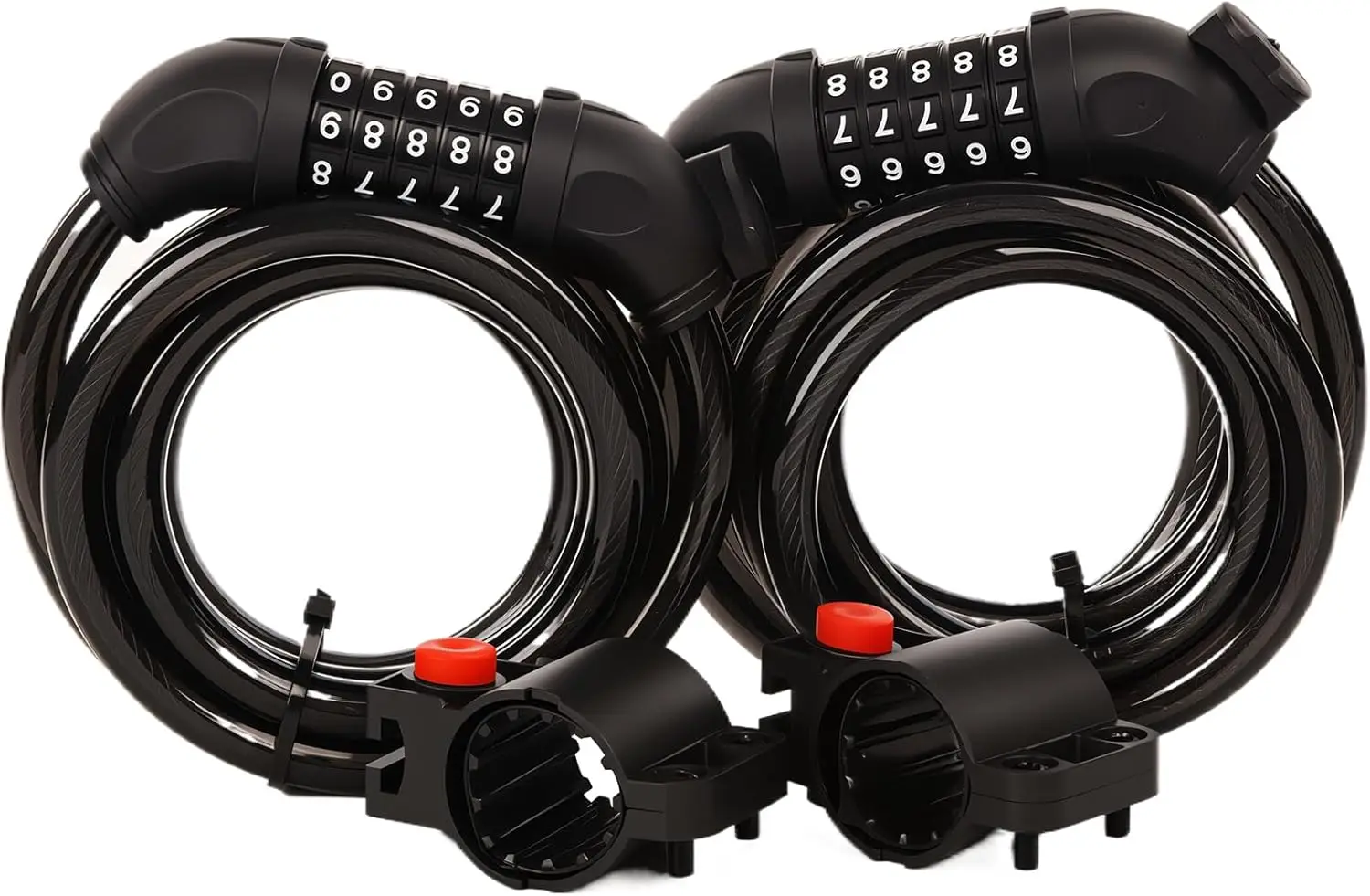 

Замок для велосипеда с удлиненным кабелем 6 футов, 5-значный выдвижной кодовый замок для велосипедов, скутеров, уличного оборудования