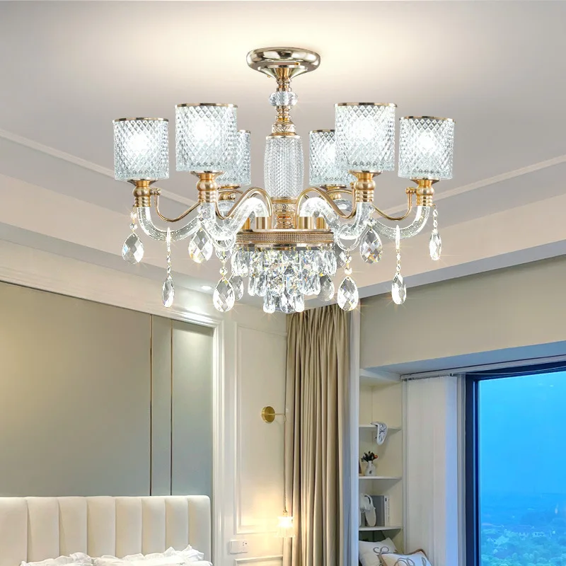 European K9 Crystal LED Hall Main Light Arm Luminous Dining Room Luxury Living Room Bedroom Dining Room Light Villa