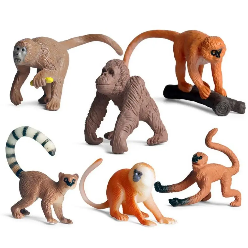 

Wild Animal Monkey Action Figures PVC Material Education Chimpanzee Model Miniature Home Decor Orangutan Gorilla Model