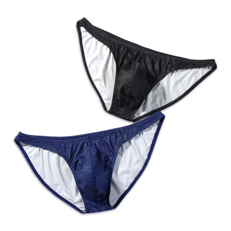 Men's Denim Print Low-Rise Briefs, Stretchy Underwear Youth Fashion U Pouch High Fork Underpants Gays Erotic Hip Lift Daily Wear