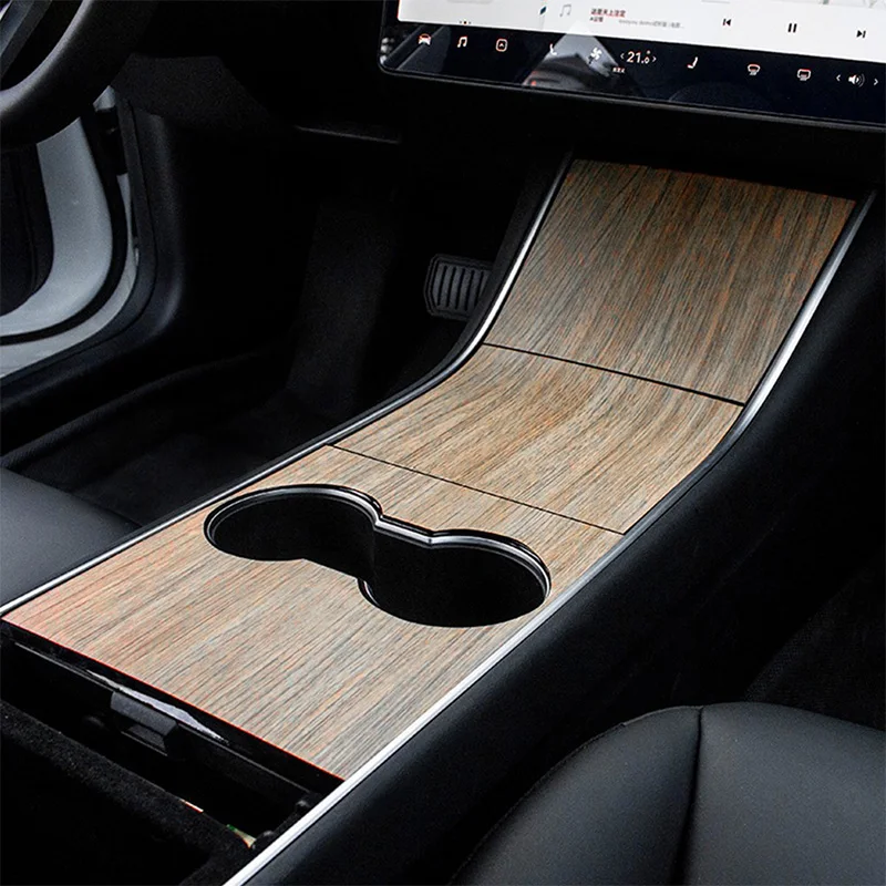 Central Control Panel Sticker For Tesla Model 3 2017-2020 Wood Grain Car Accessories Interior Protective Model Three