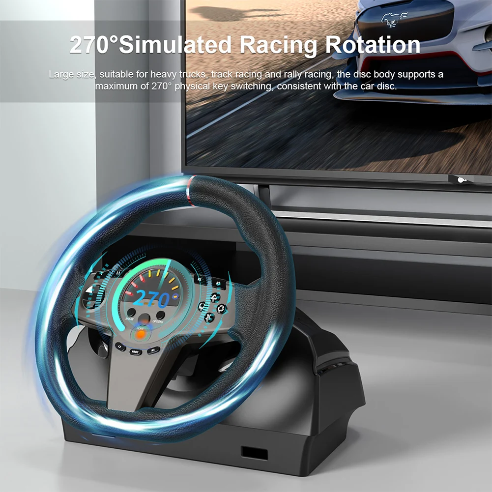 عجلة سباق الألعاب مع دواسة ومحول 270 درجة عجلة قيادة السباق Simracing PC عجلة القيادة لسلسلة PS4 Xbox X/S