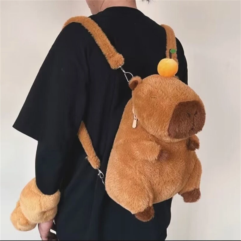 Divertida mochila muñeca Capybara, bolso moderno a para estudiantes, adolescentes, uso diario, regalo único para