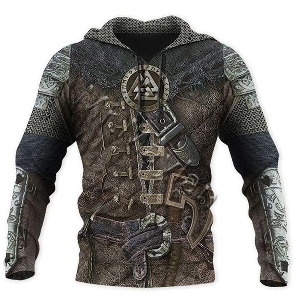 Knight Medieval Armor 3D Print Hoodies Men Women Casual Oversized Hoodie Pullovers Hooded Sweatshirt Tracksuit Coat Kid Clothing