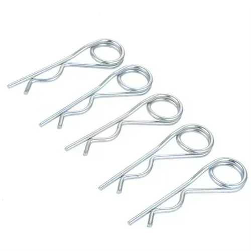 DRELD Steel Double Ring Cotter Coil R Clip Retaining Hair Pins for Trailer Stroller Cargo Boat R-pin Tire with Prince O-ring Lip