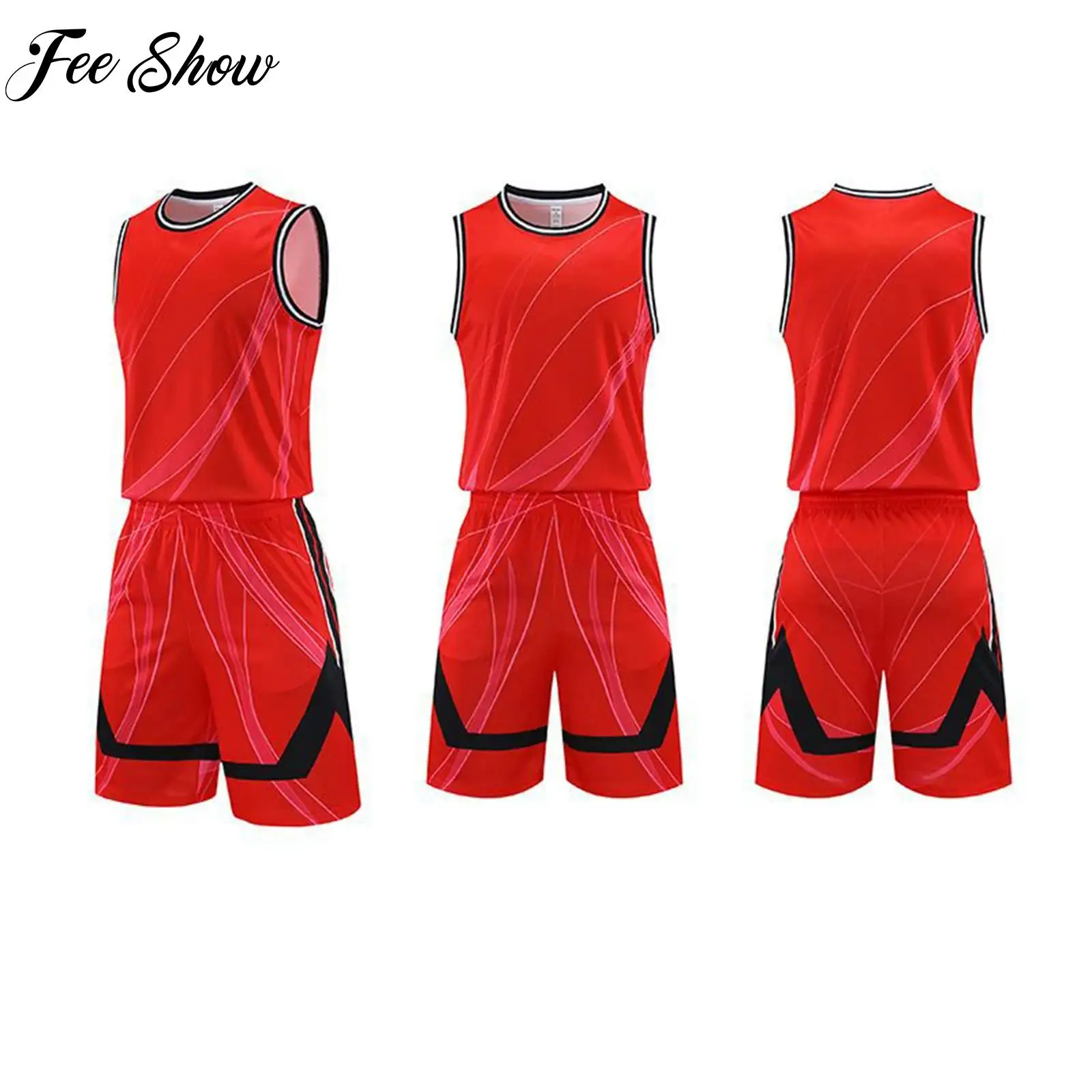 

Kids Professional Football Basketball Uniform Boys Sleeveless Tank Top with Shorts for Team Training Sports Gym Workout Fitness