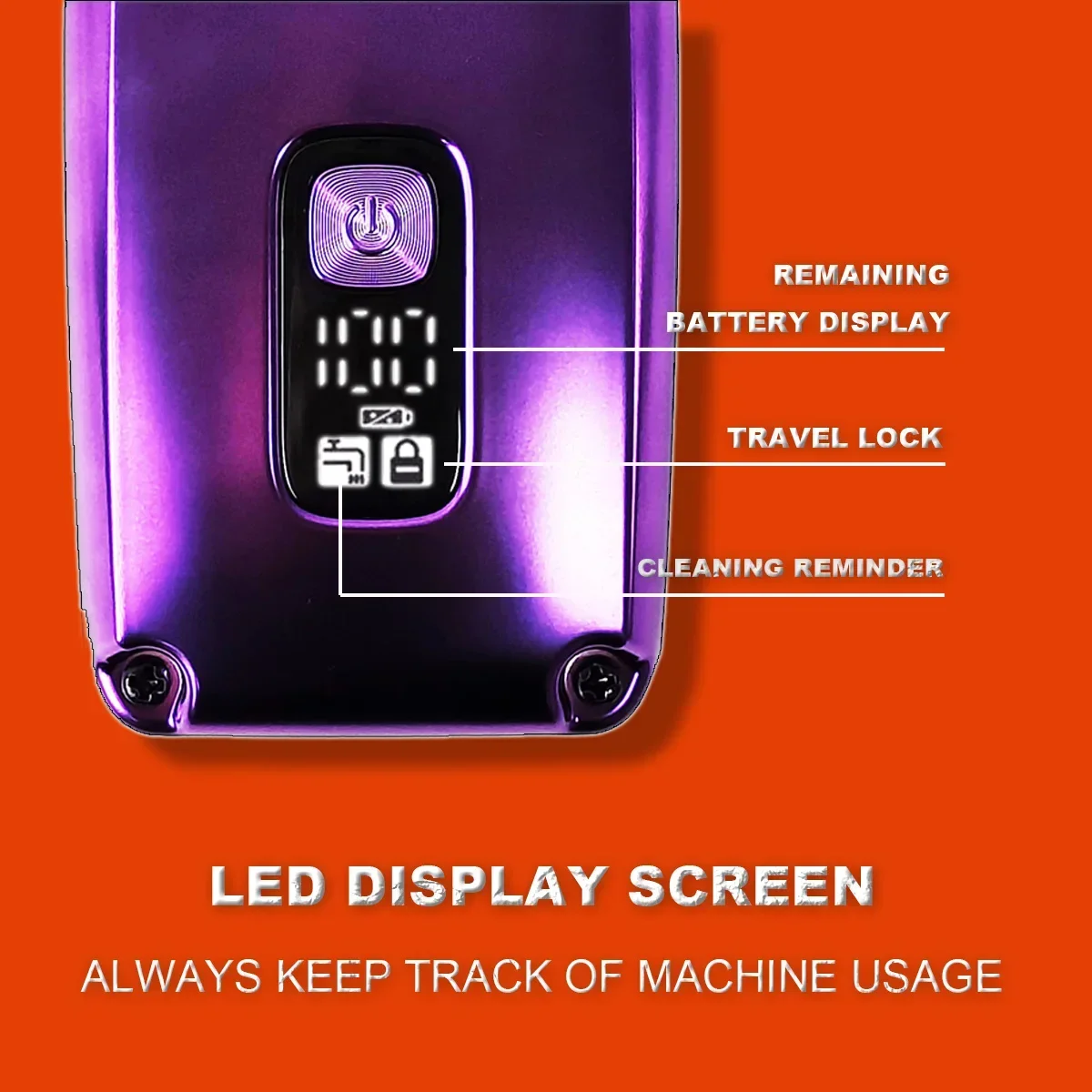 KULILANG R11F-Afeitadora de pelo eléctrica con gradiente de cabeza de aceite profesional púrpura, cuchillo chapado en titanio, recortador de peluquería de red para hombres